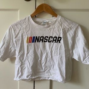 cropped NASCAR tee shirt